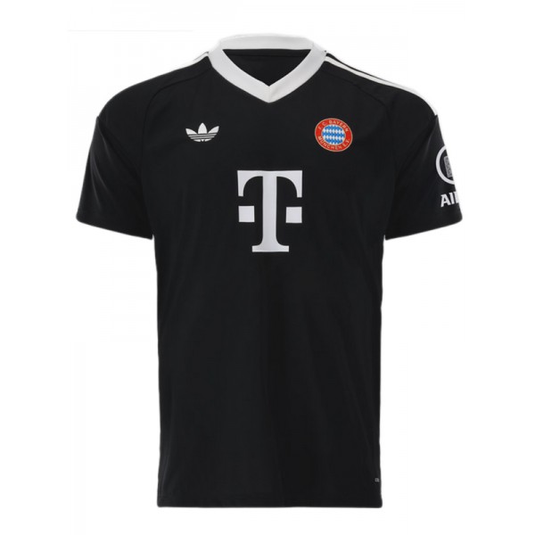 Bayern Munich terza maglia da portiere adulto uniforme da calcio uomo nero abbigliamento sportivo kit da calcio maglia superiore 2024-2025