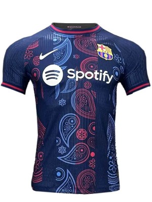 Barcelona maglia da calcio versione speciale giocatore uniforme da calcio blu navy abbigliamento sportivo da uomo kit da calcio maglia superiore 2024-2025