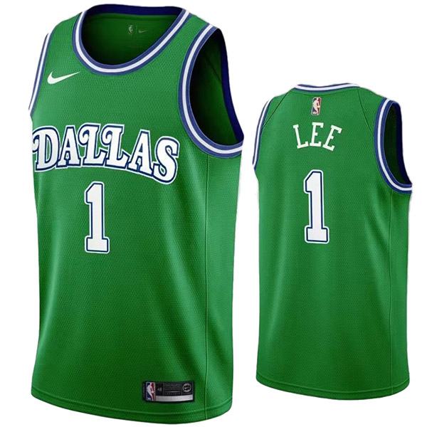 Dallas Mavericks 1 Courtney Lee maglia retrò città basket uniforme verde swingman kit in edizione limitata 2022