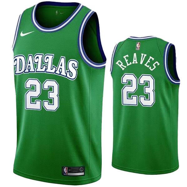 Dallas Mavericks 23 Reaves maglia retrò città basket uniforme verde swingman kit in edizione limitata 2022
