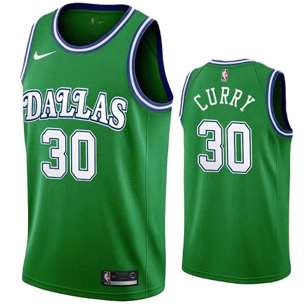 Dallas Mavericks 30 Curry maglia divisa da basket retrò da città verde swingman kit in edizione limitata 2022