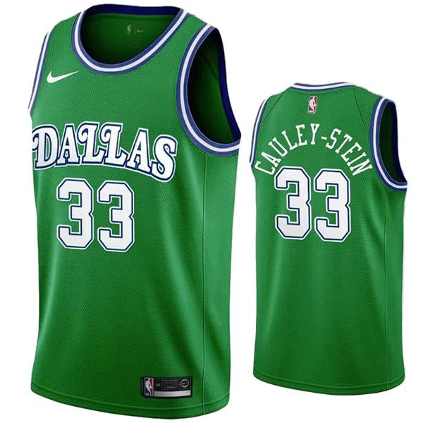 Dallas Mavericks 33 Cauley-stein jersey retrò città basket uniforme verde swingman kit in edizione limitata 2022