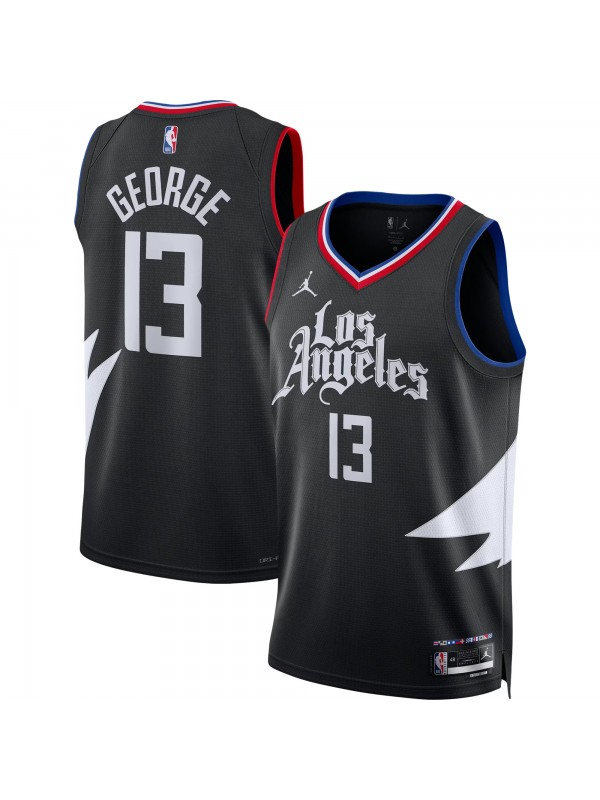  LA Clippers George Maglia da uomo 13 nera swingman uniforme dichiarazione edizione uniforme da basket maglia in edizione limitata 2023