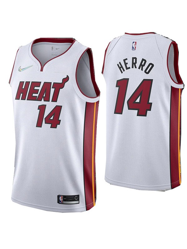 Miami Heat 14 Tyler Herro jersey maglia da basket da uomo divisa da basket swingman in edizione limitata kit maglia bianca 2022