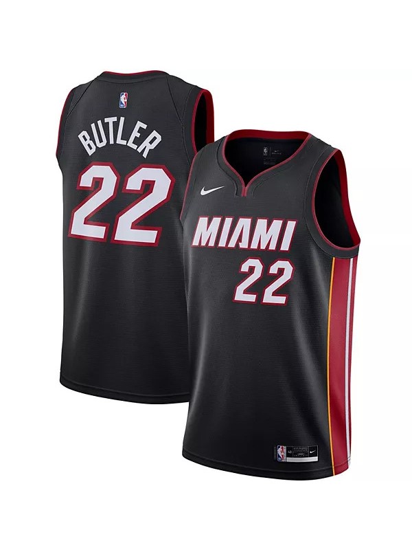 Miami Heat 22 Jimmy Butler jersey maglia da basket da uomo da città divisa da swingman in edizione limitata maglia nera 2022