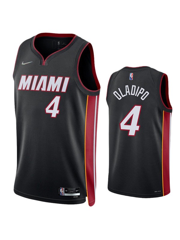 Miami Heat 4 Victor Oladipo maglia da uomo maglia da basket città swingman in edizione limitata kit maglia nera 2022