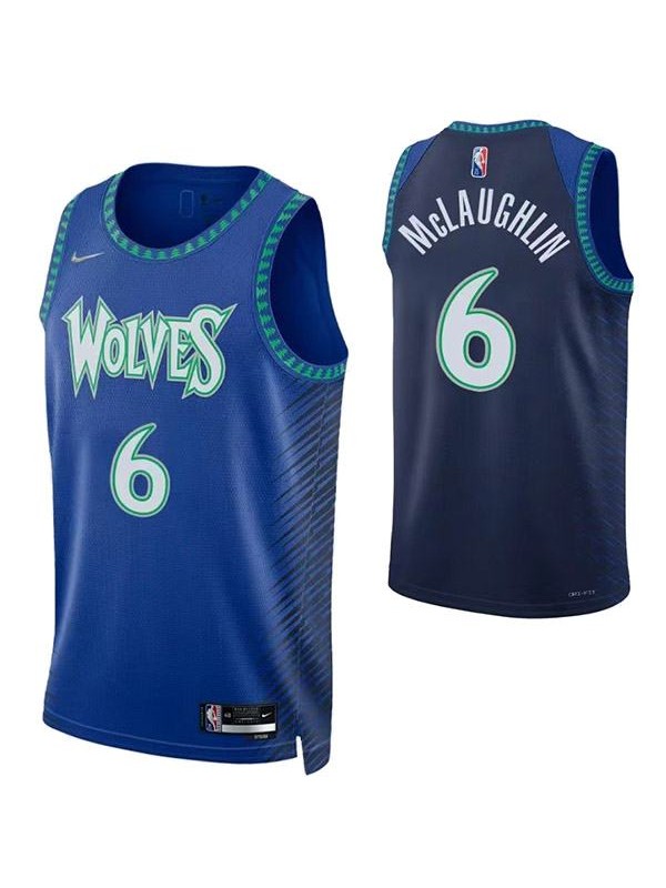 Minnesota Timberwolves 6 Mclaughlin jersey blue basketball uniform swingman kit limited edition shirt 2022-2023