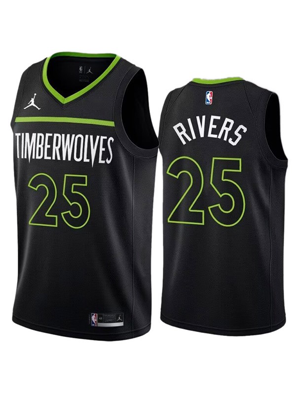 Minnesota timberwolves Austin Rivers 25 city edition jersey men's black swingman limited uniform basketball vest