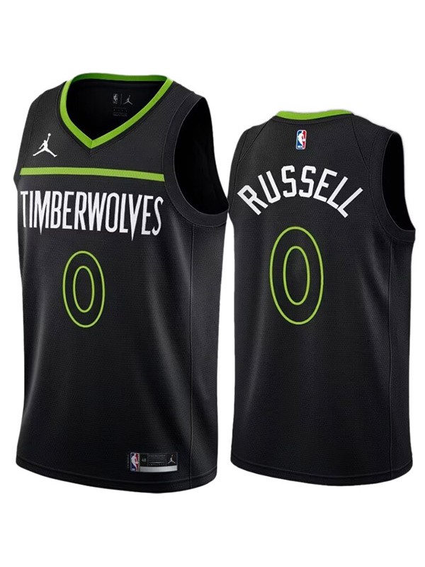 Minnesota timberwolves D'Angelo Russell 0 city edition jersey men's black swingman limited uniform basketball vest