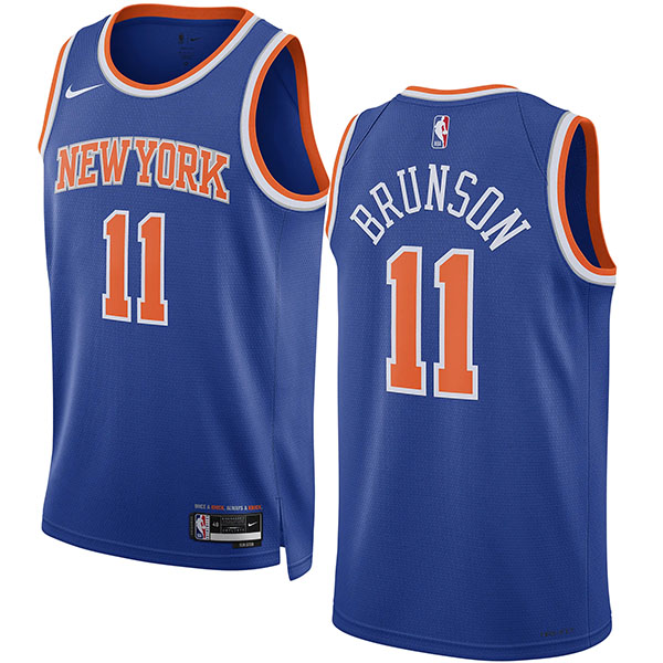 New York Knicks jordan statement edition swingman jersey blue 11# brunson kit men's basketball uniform limited shirt 2022-2023