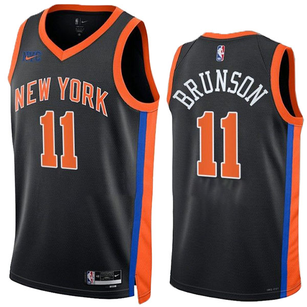 New York Knicks jordan statement edition swingman jersey navy 11# brunson kit men's city basketball uniform limited shirt 2022-2023
