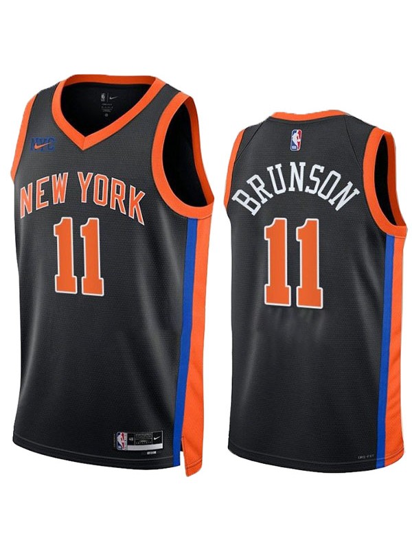 New York Knicks jordan statement edition swingman jersey navy 11# brunson kit men's city basketball uniform limited shirt 2022-2023