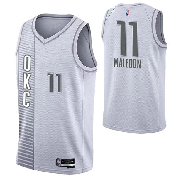 Oklahoma City Thunder 11 Maledon jersey gray basketball uniform swingman kit limited edition shirt 2022-2023