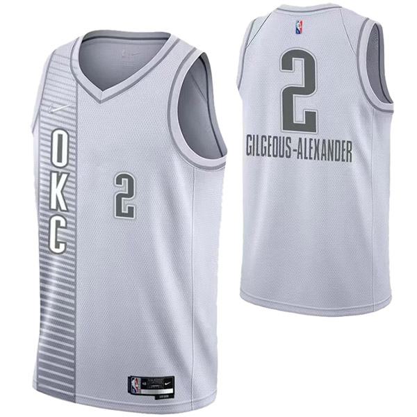 Oklahoma City Thunder 2 Gilgeous-alexander jersey gray basketball uniform swingman kit limited edition shirt 2022-2023