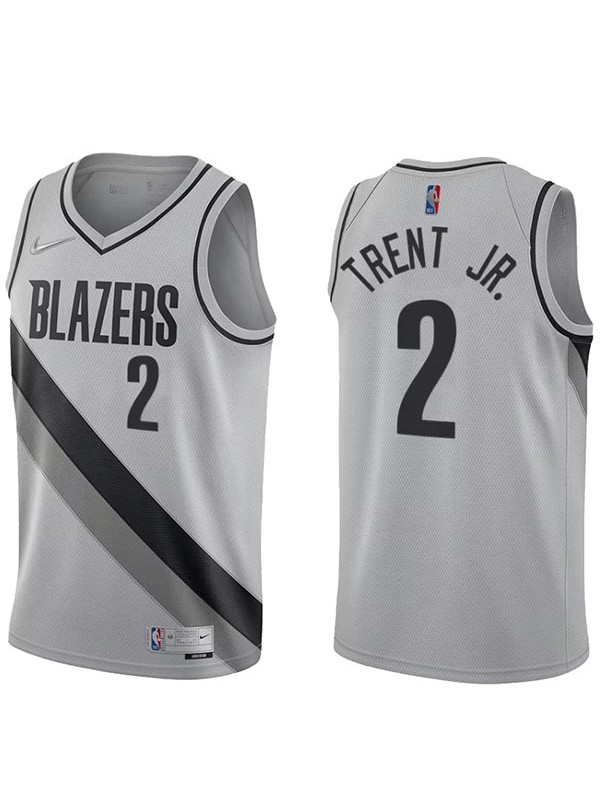 Portland Trail Blazers city edition swingman jersey 2 Trent jr. men's gray basketball uniform limited shirt 2023