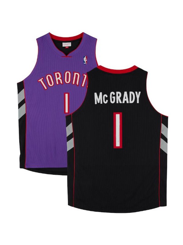 Toronto Raptors retro jersey Tracy McGrady purple black autographed uniform mitchell ness hardwood authentic inscription kit 1999-2000