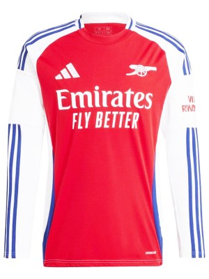 Arsenal maglia a maniche lunghe per la casa uniforme da calcio prima maglia da calcio per abbigliamento sportivo da uomo 2024-2025