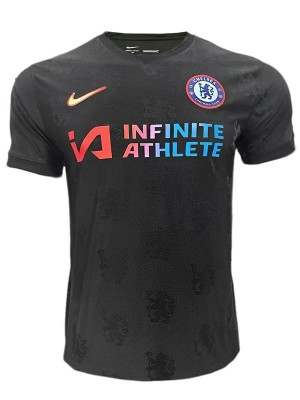 Chelsea maglia da allenamento pre-partita uniforme da calcio nera kit da calcio da uomo top maglietta sportiva 2024-2025