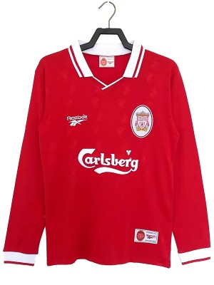 Liverpool maglia da calcio vintage retrò a maniche lunghe, uniforme da calcio da uomo prima divisa sportiva kit da calcio maglietta superiore 1996-1997