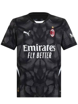 AC milan maglia nera da portiere uniforme da calcio abbigliamento sportivo da uomo kit da calcio maglia superiore 2024-2025