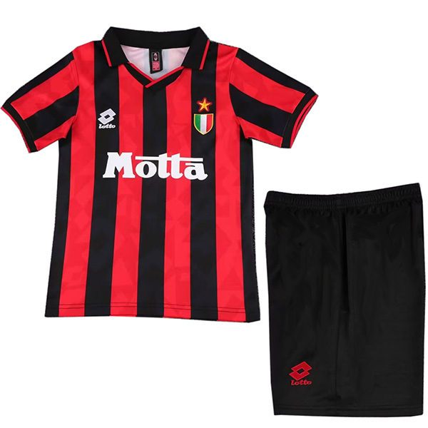 AC milan casa bambini maglia retrò kit calcio bambini vintage prima maglia da calcio mini uniformi giovanili 1993-1994