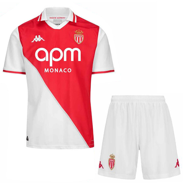 AS monaco maglia da calcio kit per bambini da casa  per neonati maglia da calcio per bambini prima divisa da calcio mini uniformi per giovani 2024-2025