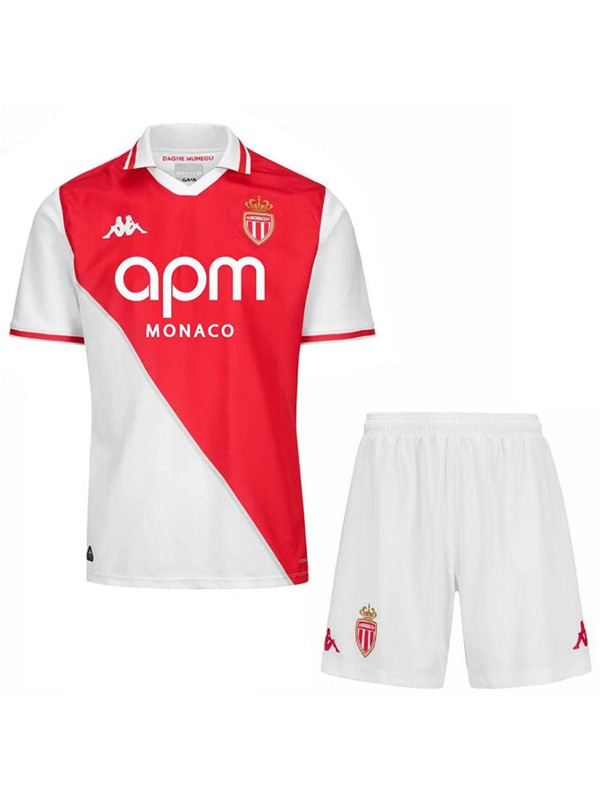 AS monaco maglia da calcio kit per bambini da casa  per neonati maglia da calcio per bambini prima divisa da calcio mini uniformi per giovani 2024-2025