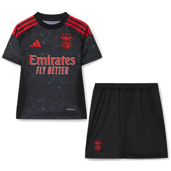 Benfica maglia da trasferta per bambini kit da calcio maglietta da calcio seconda per bambini divise giovanili 2024-2025