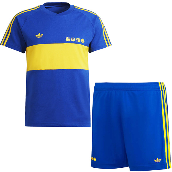 Boca juniors maglia retrò per bambini di casa kit da calcio vintage per bambini prima mini maglia da calcio uniformi giovanili 1980-1981