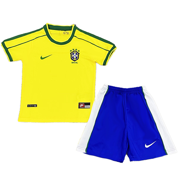 Brazil maglia retrò per bambini di casa kit da calcio per bambini vintage prima mini maglia da calcio divise giovanili 1998