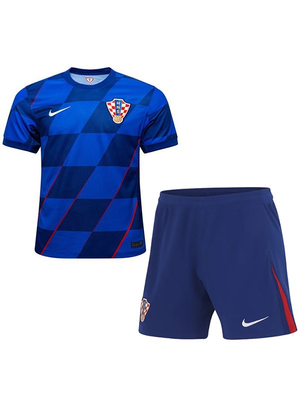 Croatia maglia da calcio per bambini seconda maglia da calcio per bambini mini uniformi giovanili 2024 Euro Cup