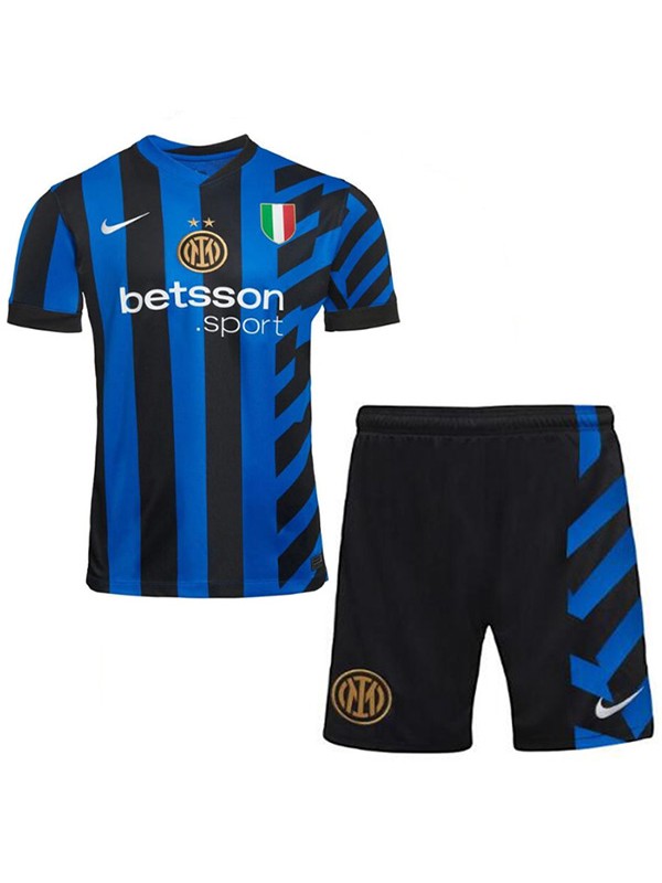 Inter milan maglia home bambini kit calcio bambini prima maglia calcio mini uniformi giovanili 2024-2025