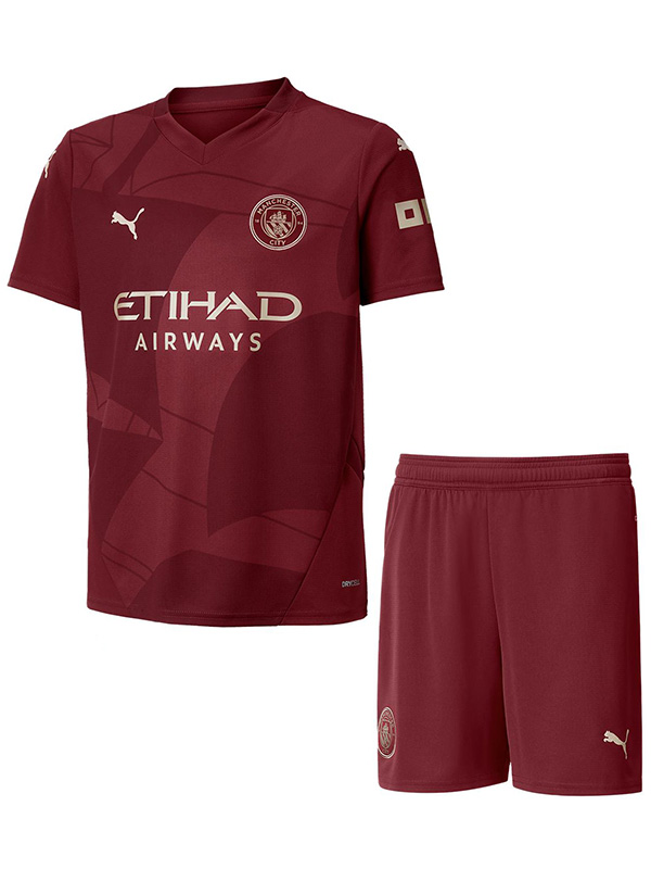 Manchester city terzo kit per bambini maglia da calcio per neonati bambini terza maglia da calcio mini uniformi per giovani 2024-2025