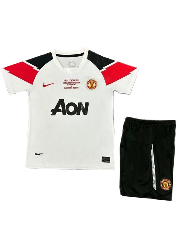 Manchester united maglia da calcio retrò per bambini da trasferta kit da calcio per bambini seconda maglia da calcio vintage mini uniformi giovanili 2010-2011