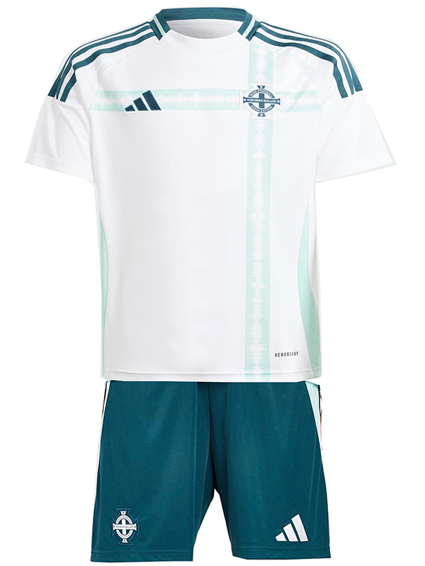 Northern Ireland maglia da calcio per bambini seconda maglia da calcio per bambini mini uniformi giovanili 2024 Euro Cup