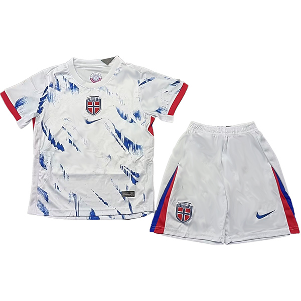 Norway maglia da calcio per bambini seconda maglia da calcio per bambini mini uniformi giovanili 2024 Euro Cup