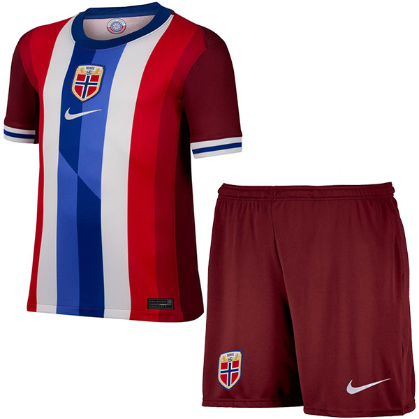 Norway maglia da calcio per bambini home kit da calcio per bambini prima maglia da calcio mini uniformi giovanili 2024 Euro Cup