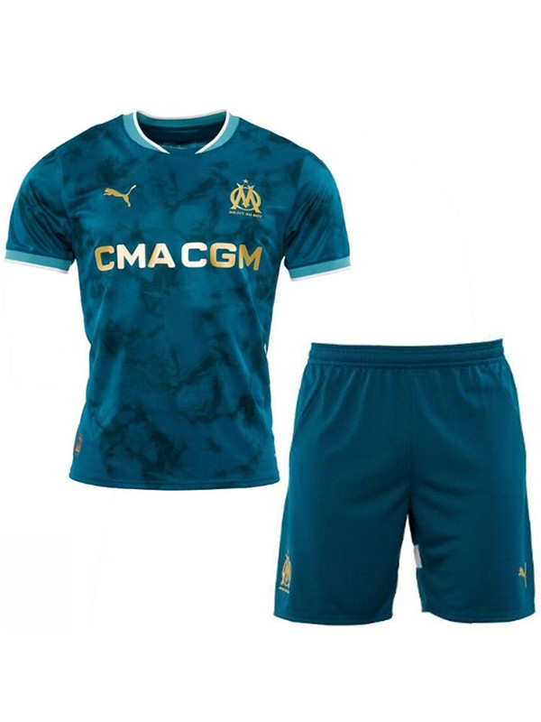 Olympique de Marseille trasferta per bambini kit da maglia da calcio seconda maglia da calcio per bambini divise giovanili 2024-2025