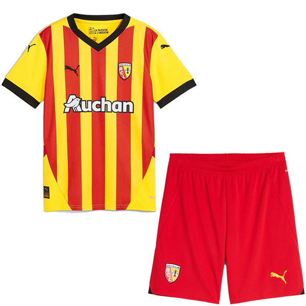 RC Lens bambini da casa kit per maglia da calcio per neonati maglia da calcio per bambini prima divisa da calcio mini uniformi per giovani 2024-2025