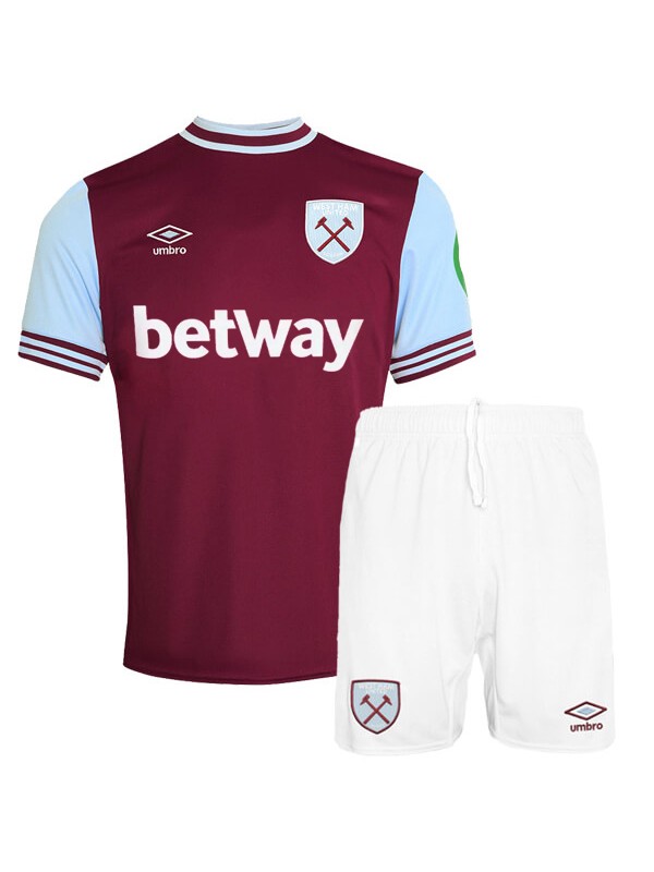 West ham united kit per bambini da casa maglia da calcio per neonati maglia da calcio per bambini prima maglia da calcio mini uniformi giovanili 2024-2025