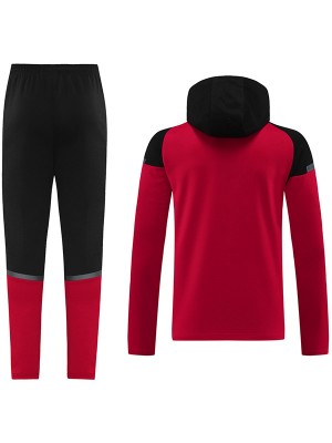 AC milan hoodie jacket football sportswear tracksuit full zipper men's training kit athletic outdoor uniform soccer red coat 2024-2025