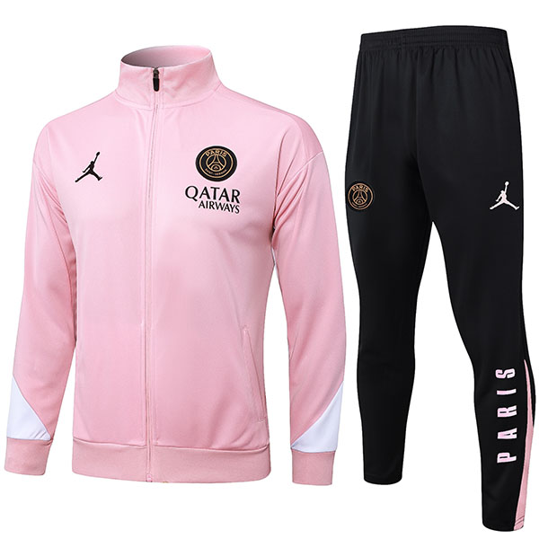 Jordan paris saint-germain jacket football sportswear tracksuit full zipper men's training pink black kit outdoor soccer coat 2024-2025