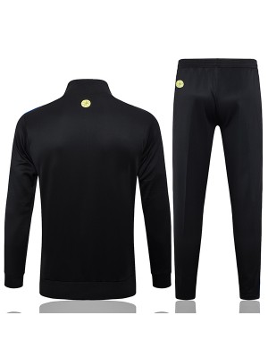 Manchester United giacca da calcio abbigliamento sportivo tuta da uomo con cerniera intera kit da allenamento nero cappotto da calcio outdoor 2024-2025