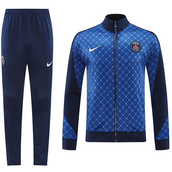 Paris saint-germain jacket football sportswear blue navy tracksuit full zipper men's training kit outdoor soccer coat 2024-2025