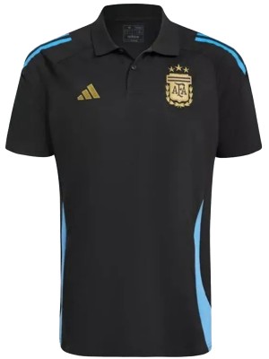 Argentina maglia polo maglia sportiva da allenamento per calcio uniforme nera da uomo abbigliamento sportivo 2024-2025