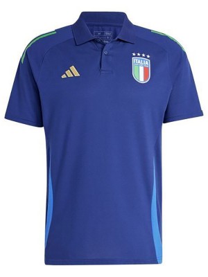 Italia polo dell' Maglia sportiva da calcio per allenamento uniforme blu scuro abbigliamento sportivo da uomo 2024-2025