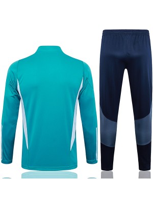 Arsenal tracksuit soccer suit sports set zipper-necked teal uniform men's clothes football training kit 2024