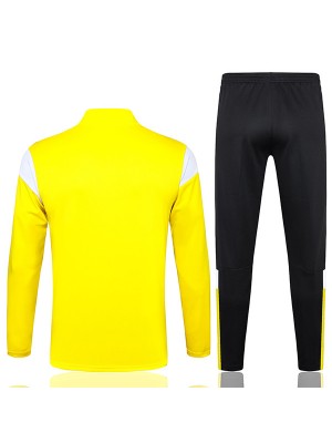 Borussia Dortmund tracksuit soccer pants suit sports set half zip necked uniform men's clothes football yellow black training kit 2023-2024