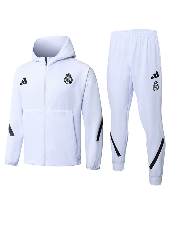 Real madrid hoodie jacket mens white training tracksuit 2025-2026