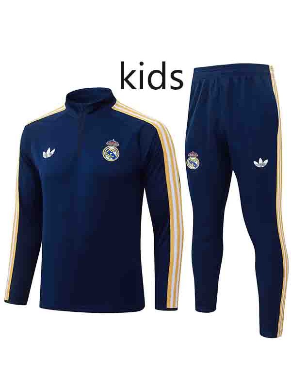 Real Madrid kids tracksuit children navy training kit 2026-2027